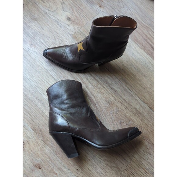 Golden Goose Western Golden Star Heeled Snip Toe Boots Womens 37 - Picture 1 of 13